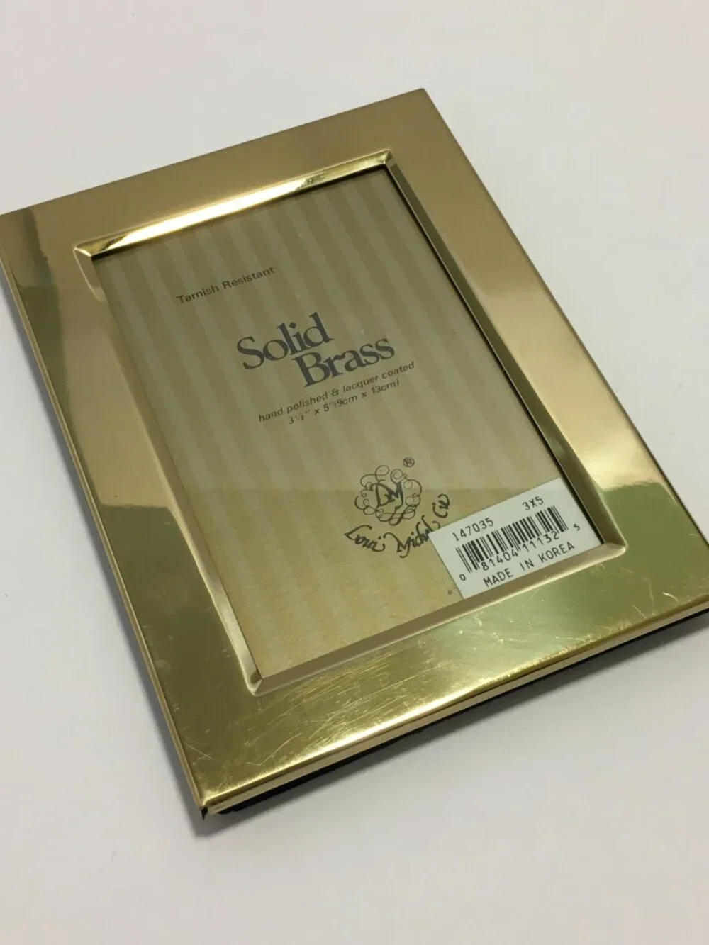 Vintage Solid Brass Picture Frame Rectangular 4.5x6 Tabletop Stand